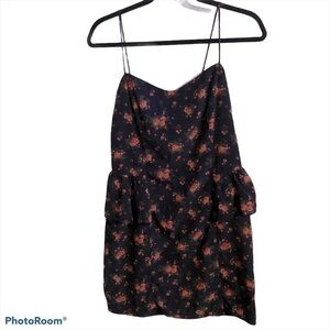 Papaya Floral 3/4 Peplum Waist Summer Sun Dress